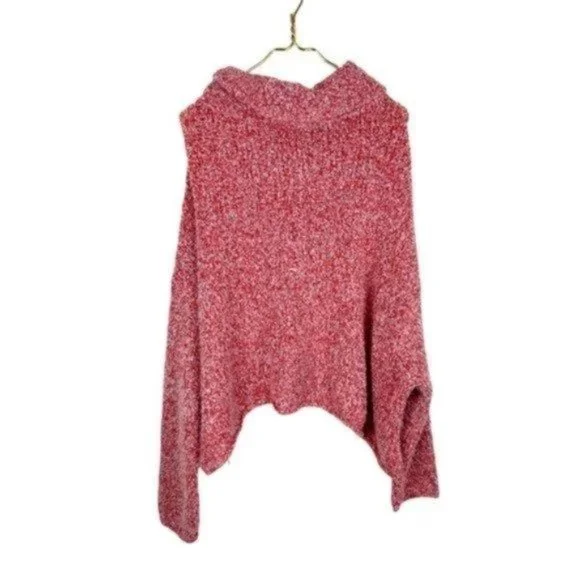 Free People BFF Oversized Cowl Neck Pullover Sweater in Lotus Red Women's Medium - Picture 3 of 7